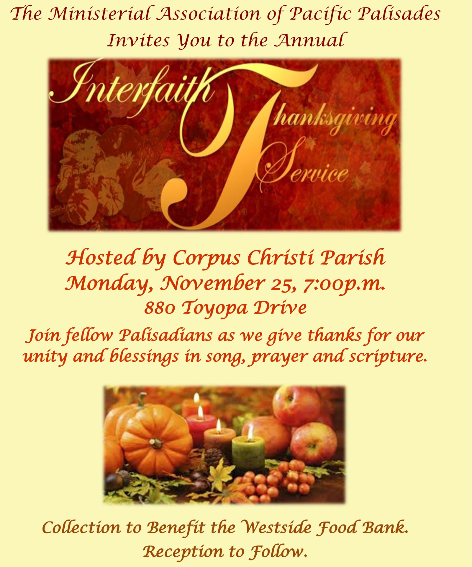 Interfaith thanksgiving Service 2024